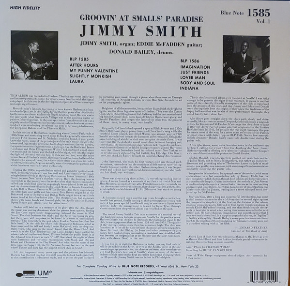 Jimmy Smith - Groovin' At Smalls' Paradise (Volume 1) | Blue Note (0822929) - 2 Jimmy Smith - Groovin' At Smalls' Paradise (Volume 1) | Blue Note (0822929) - 2
