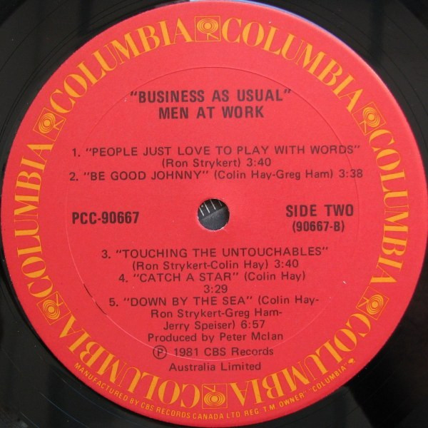 Men At Work - Business As Usual | Columbia (PCC 90667-Y) - 3 Men At Work - Business As Usual | Columbia (PCC 90667-Y) - 3
