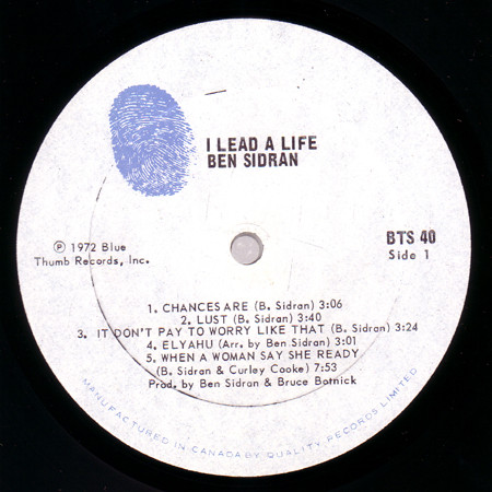 Ben Sidran - I Lead A Life | Blue Thumb Records (BTS 40) - 2 Ben Sidran - I Lead A Life | Blue Thumb Records (BTS 40) - 2