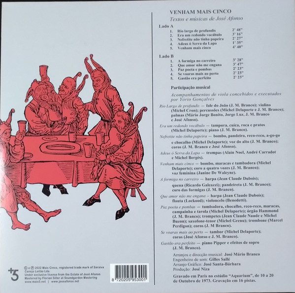 José Afonso - Venham Mais Cinco | Mais 5 (LM5026LP) - 2