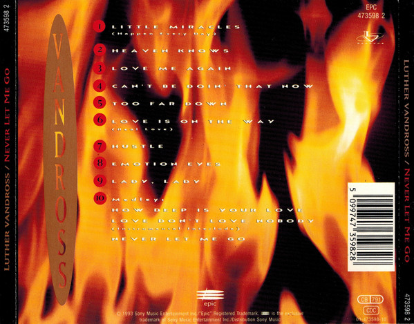 Luther Vandross - Never Let Me Go | Epic (473598 2) - 2 Luther Vandross - Never Let Me Go | Epic (473598 2) - 2