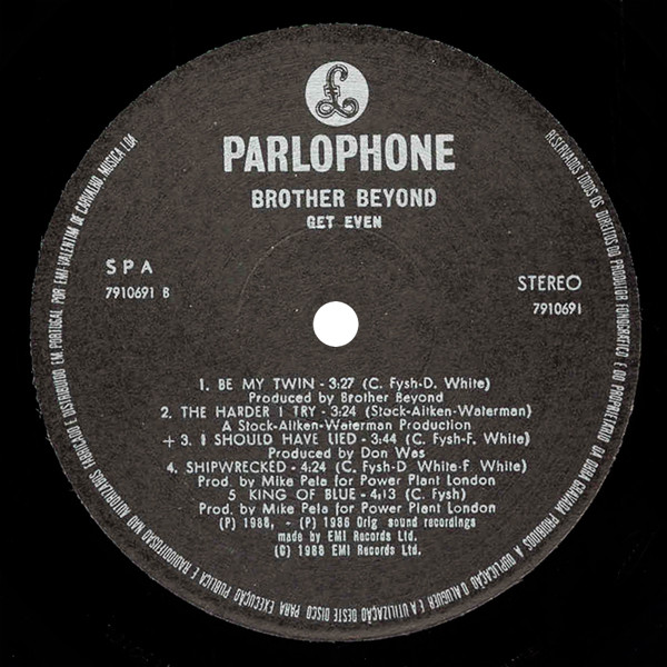 Brother Beyond - Get Even | Parlophone (7910691) - 4