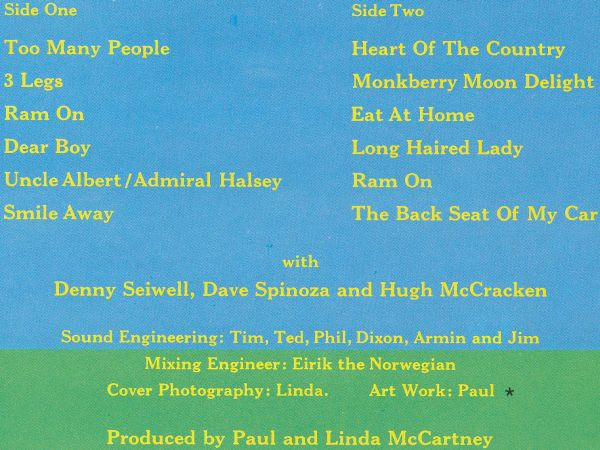 Paul & Linda McCartney - Ram | Apple Records (5C 064-04 810) - 3
