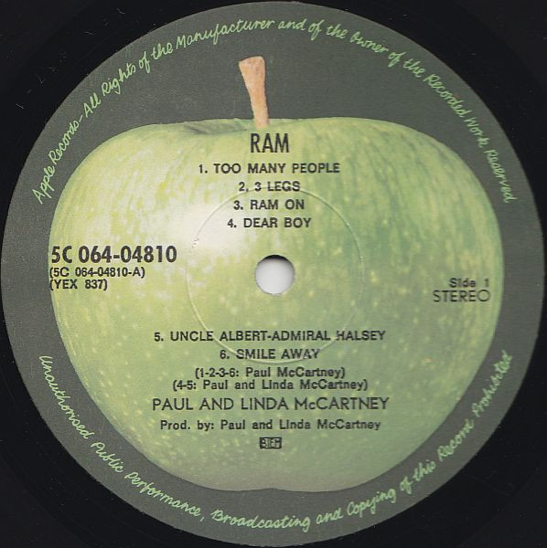 Paul & Linda McCartney - Ram | Apple Records (5C 064-04 810) - 4