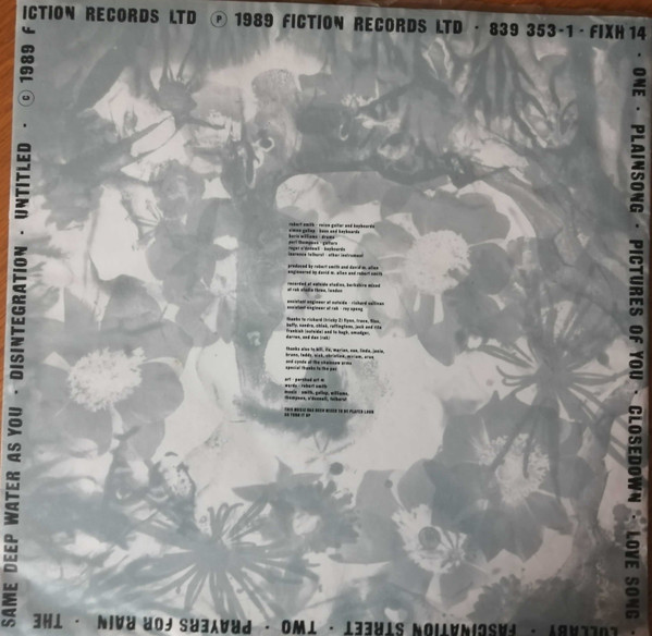 The Cure - Disintegration | Fiction Records (839 353-1) - 3