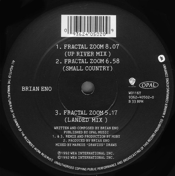 Brian Eno - Fractal Zoom | Warner Bros. Records (W0116T) - 4