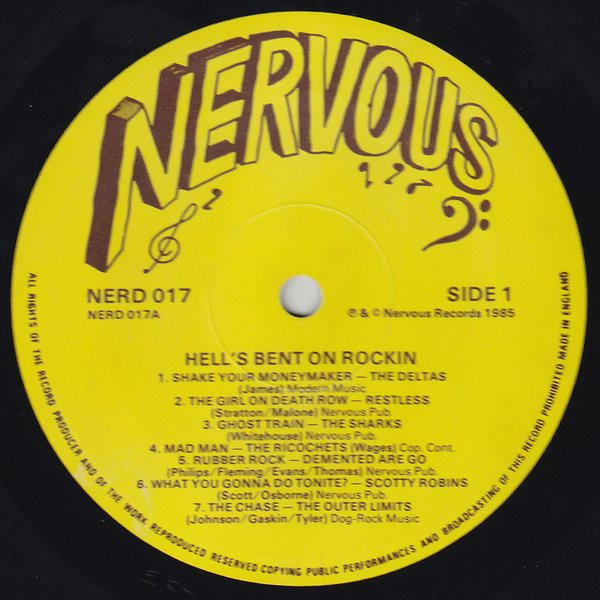 Various - Hell's Bent On Rockin ! | Nervous Records (NERD 017) - 3