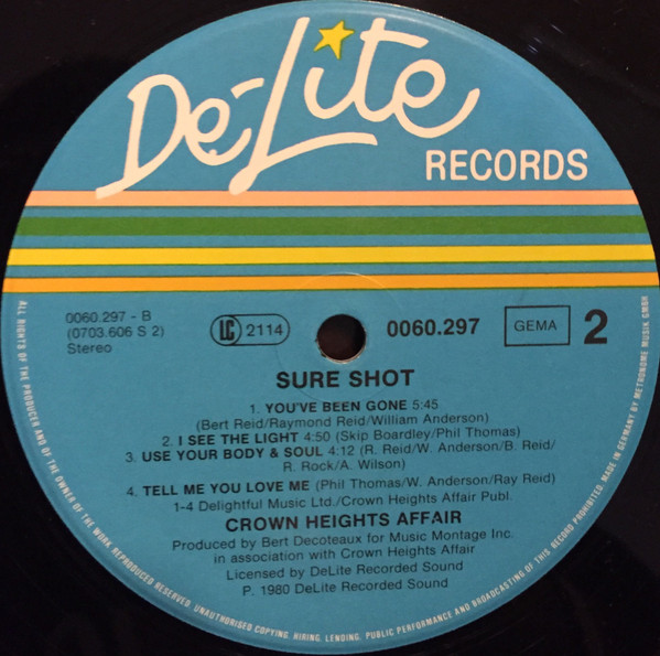 Crown Heights Affair - Sure Shot | De-Lite Records (0060.297) - 3