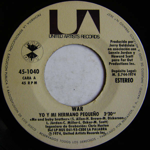 War - Yo Y Mi Hermano Pequeño | United Artists Records (45-1040) - 3