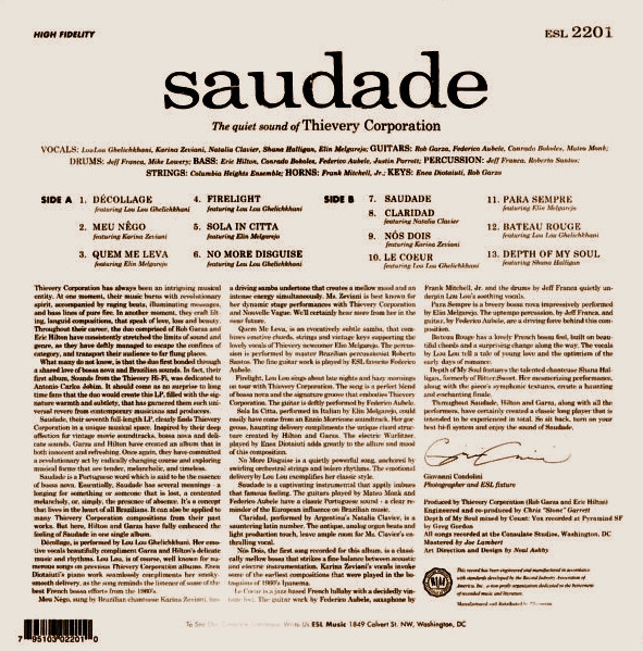 Thievery Corporation - Saudade | Eighteenth Street Lounge Music (ESL 2201) - 2