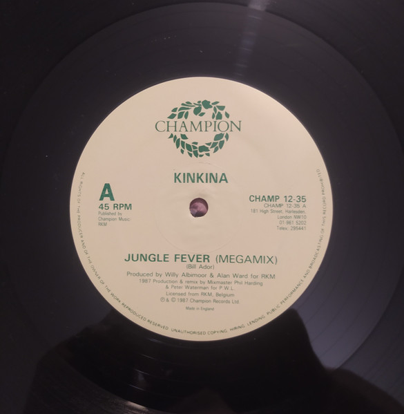 Kinkina - Jungle Fever (Megamix) / Scratch Fever / Jungle Fever (Original) | Champion (CHAMP 12-35)