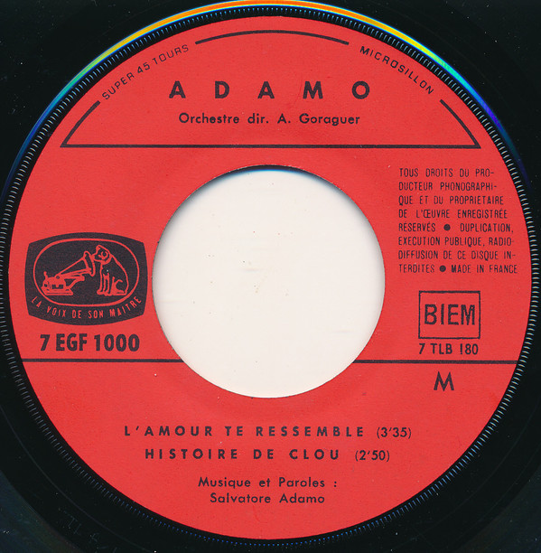 Adamo - J'ai Tant De Rêves Dans Mes Bagages | La Voix De Son Maître (EGF 1 000) - main