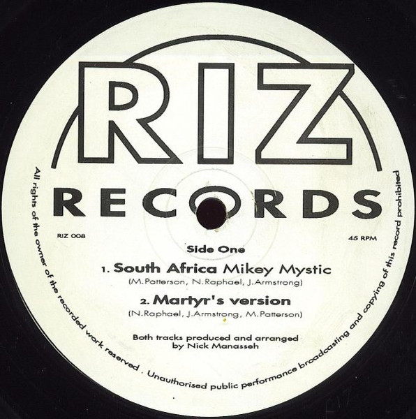 Mikey Mystic / Manasseh Meets The Equalizer - South Africa / SoulJah | Riz Records (RIZ 008)