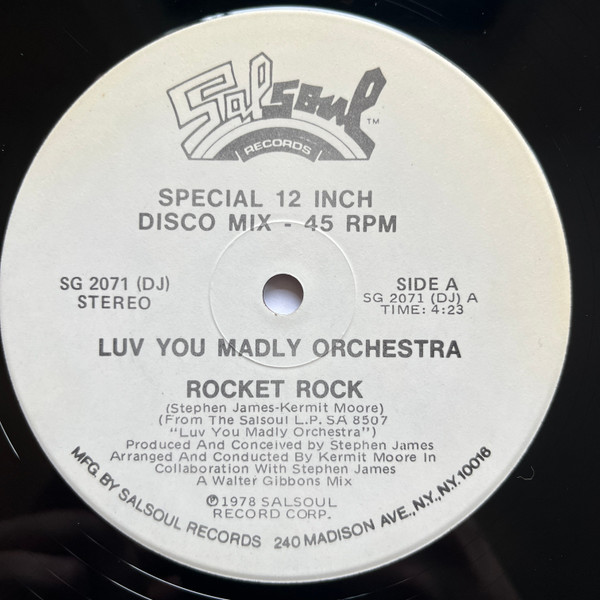 Luv You Madly Orchestra - Rocket Rock / Moon Maiden | Salsoul Records (SG 2071 (DJ))