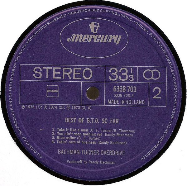 Bachman-Turner Overdrive - Best Of B.T.O. (So Far) | Mercury (6338 703) - 4