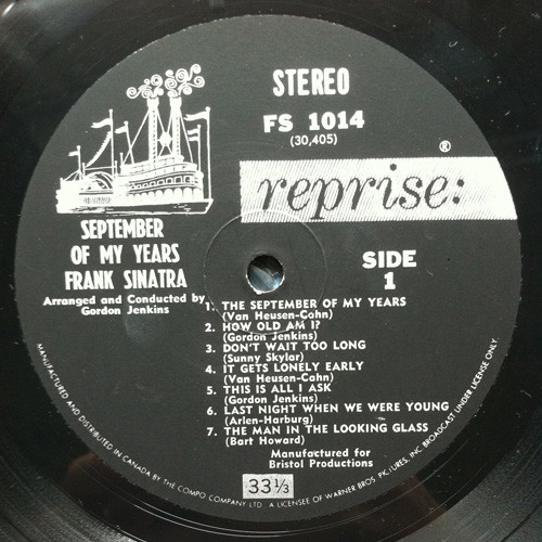 Frank Sinatra - September Of My Years | Reprise Records (FS 1014) - 3 Frank Sinatra - September Of My Years | Reprise Records (FS 1014) - 3