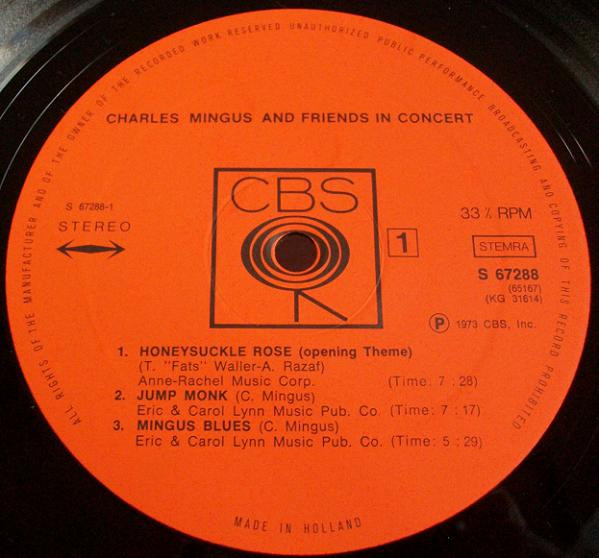 Charles Mingus And Friends - Charles Mingus And Friends In Concert | CBS (S 67288) - 2