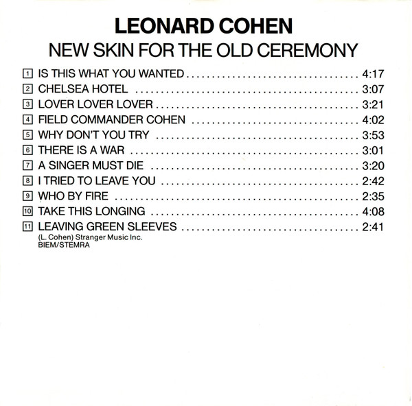 Leonard Cohen - New Skin For The Old Ceremony | Columbia (CD 32660) - 2
