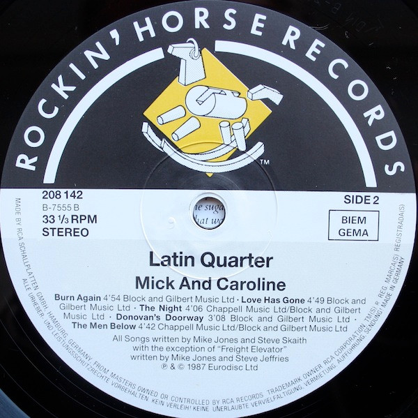 Latin Quarter - Mick And Caroline | Rockin' Horse Records (208 142) - 4 Latin Quarter - Mick And Caroline | Rockin' Horse Records (208 142) - 4