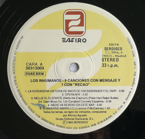 Los Inhumanos - 9 Canciones Con Mensaje Y Una Con "Recao" | Zafiro (30313009) - 3 Los Inhumanos - 9 Canciones Con Mensaje Y Una Con "Recao" | Zafiro (30313009) - 3