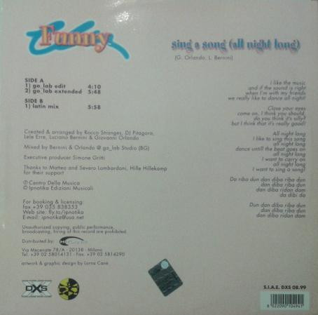 Funny - Sing A Song (All Night Long) | Dance Excess (DXS 08.99) - 2