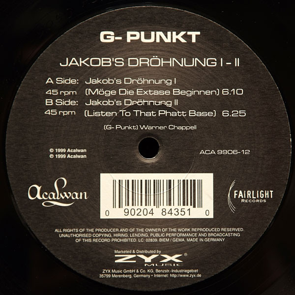 G Punkt - Jakob's Dröhnung I - II | Acalwan (ACA 9906-12) - main