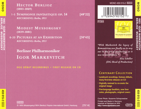 Hector Berlioz , Modest Mussorgsky - Igor Markevitch , Berliner Philharmoniker - Berlioz: Symphonie Fantastique / Mussorgsky: Pictures At An Exhibition | Deutsche Grammophon (459 015-2) - 3