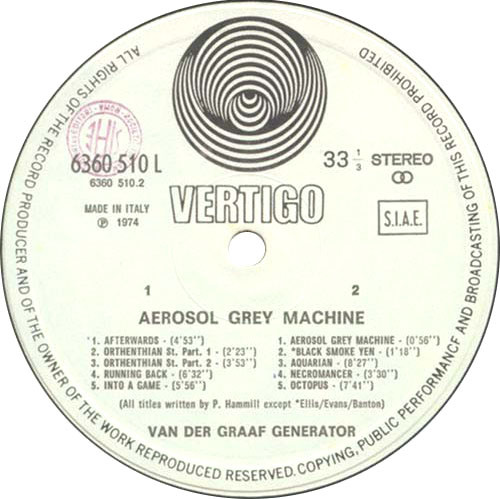 Van Der Graaf Generator - The Aerosol Grey Machine | Vertigo (6360 510 A) - 3 Van Der Graaf Generator - The Aerosol Grey Machine | Vertigo (6360 510 A) - 3