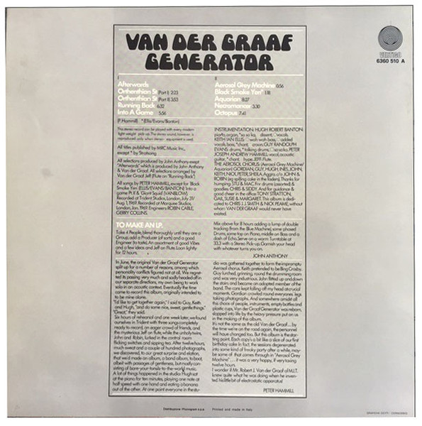 Van Der Graaf Generator - The Aerosol Grey Machine | Vertigo (6360 510 A) - 2 Van Der Graaf Generator - The Aerosol Grey Machine | Vertigo (6360 510 A) - 2
