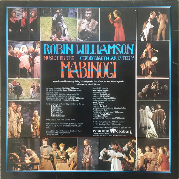 Robin Williamson - Music For The Mabinogi  = Cerddoriaeth Ar Gyfer Y Mabinogi | Claddagh Records (CCF 10) - 2