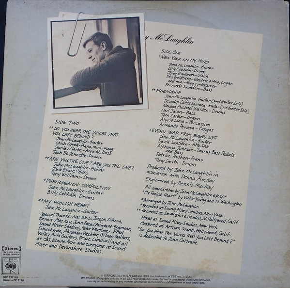 John McLaughlin - Electric Guitarist | CBS (SBP 237175) - 2