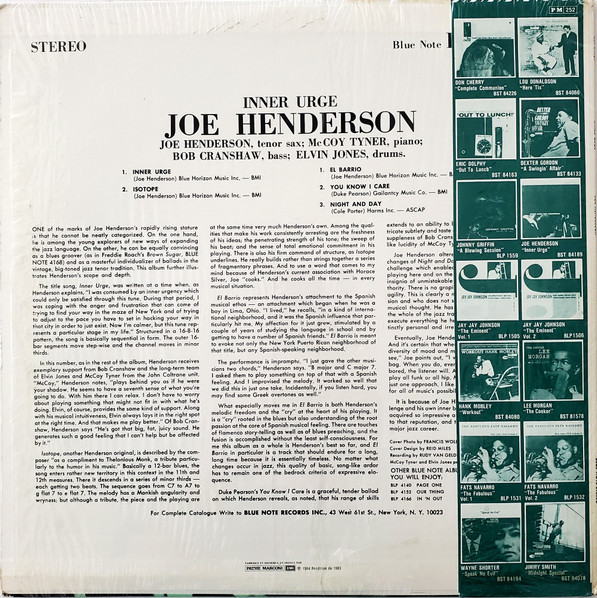 Joe Henderson - Inner Urge | Blue Note (BST 84189) - 2