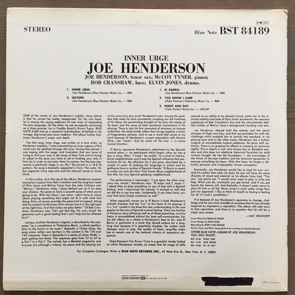 Joe Henderson - Inner Urge | Blue Note (BST 84189) - 4
