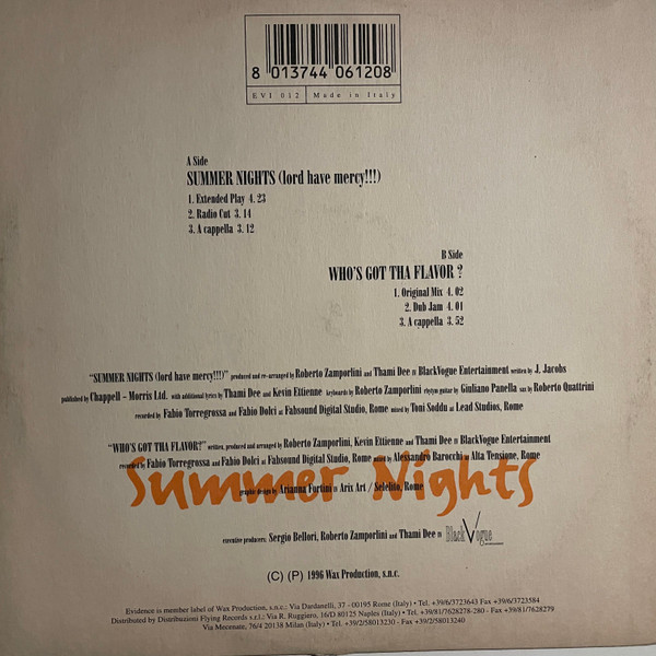 What's Up? - Summer Nights (Lord Have Mercy!!!) / Who's Got Tha Flavor? | Evidence (EVI 012) - main What's Up? - Summer Nights (Lord Have Mercy!!!) / Who's Got Tha Flavor? | Evidence (EVI 012) - main
