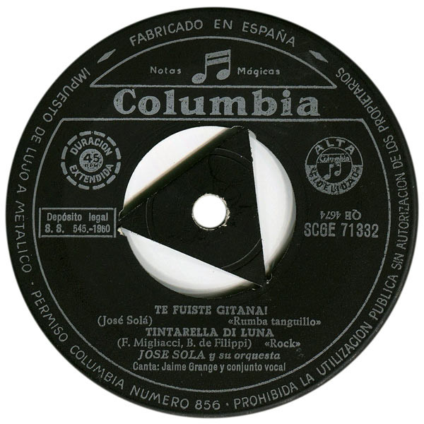 José Solá Y Su Orquesta - Mustapha (Cantado En Catalán Por "Rudy" Ventura Y Coro) | Columbia (ECGE 71332) - 4 José Solá Y Su Orquesta - Mustapha (Cantado En Catalán Por "Rudy" Ventura Y Coro) | Columbia (ECGE 71332) - 4