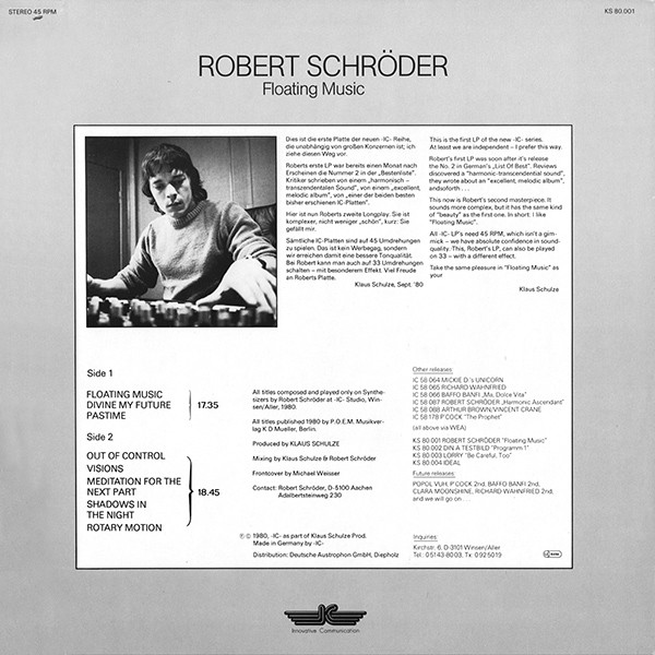 Robert Schröder - Floating Music | Innovative Communication (KS 80.001) - 2