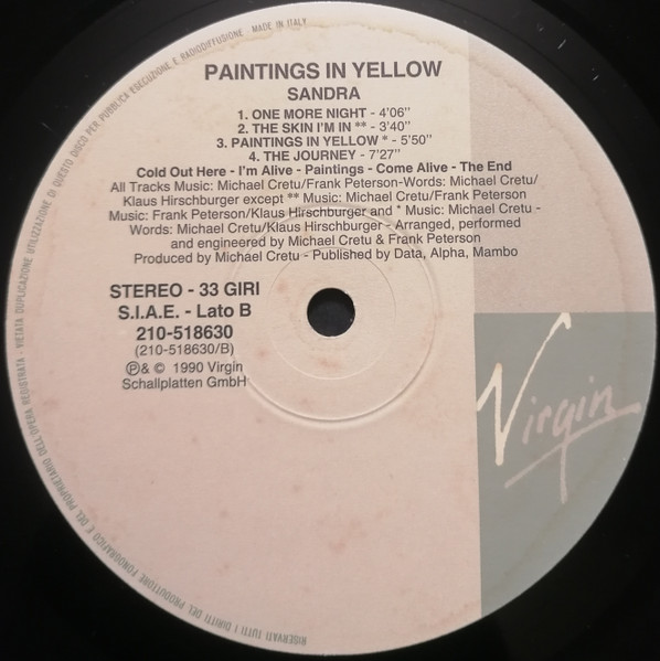 Sandra - Paintings In Yellow | Virgin (210-518630) - 4 Sandra - Paintings In Yellow | Virgin (210-518630) - 4