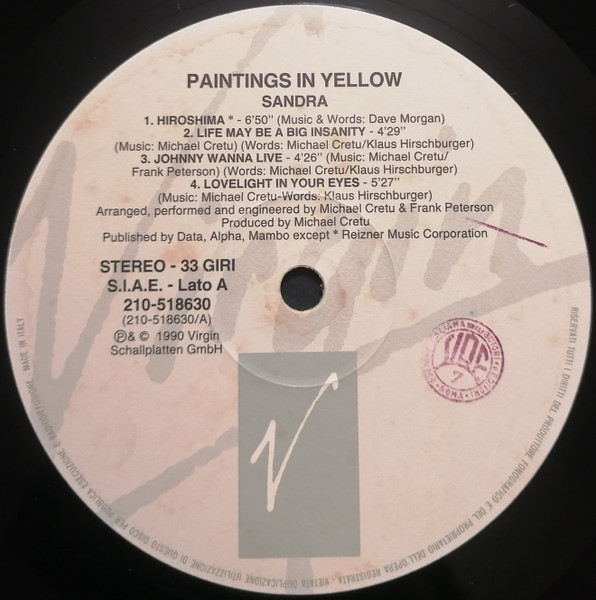 Sandra - Paintings In Yellow | Virgin (210-518630) - 3 Sandra - Paintings In Yellow | Virgin (210-518630) - 3