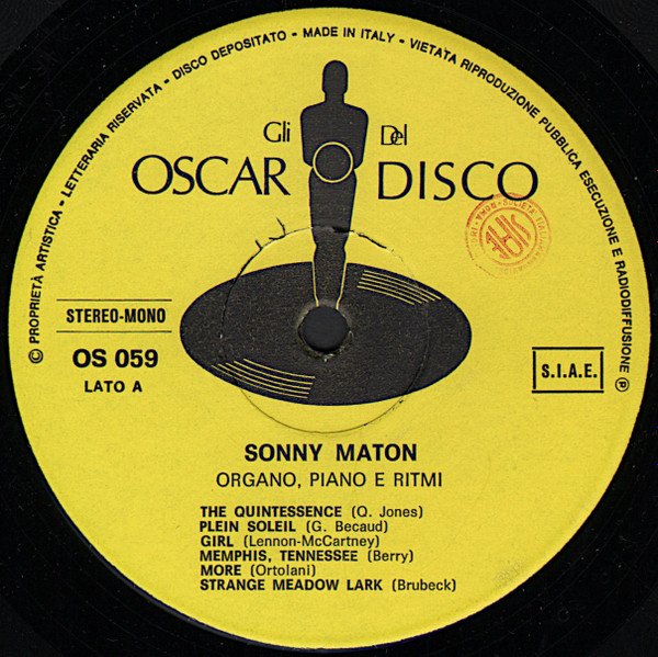 Sonny Maton - Organo, Piano E Ritmi | Gli Oscar Del Disco (OS 059) - 3 Sonny Maton - Organo, Piano E Ritmi | Gli Oscar Del Disco (OS 059) - 3
