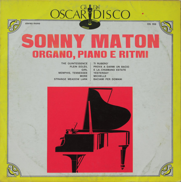 Sonny Maton - Organo, Piano E Ritmi | Gli Oscar Del Disco (OS 059)