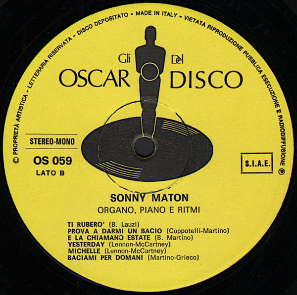 Sonny Maton - Organo, Piano E Ritmi | Gli Oscar Del Disco (OS 059) - 4 Sonny Maton - Organo, Piano E Ritmi | Gli Oscar Del Disco (OS 059) - 4