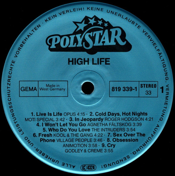 Various - High Life - Internationale Top-Hits | Polystar (819 339-1) - 3