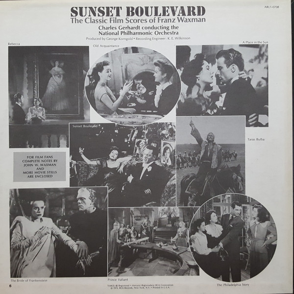 Franz Waxman / National Philharmonic Orchestra / Charles Gerhardt - Sunset Boulevard - The Classic Film Scores Of Franz Waxman | RCA Red Seal (ARL1-0708) - 2 Franz Waxman / National Philharmonic Orchestra / Charles Gerhardt - Sunset Boulevard - The Classic Film Scores Of Franz Waxman | RCA Red Seal (ARL1-0708) - 2