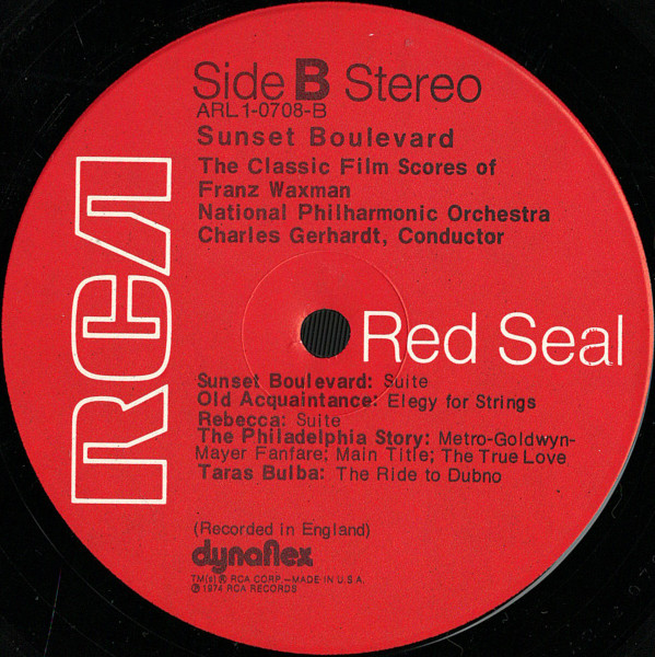 Franz Waxman / National Philharmonic Orchestra / Charles Gerhardt - Sunset Boulevard - The Classic Film Scores Of Franz Waxman | RCA Red Seal (ARL1-0708) - 4 Franz Waxman / National Philharmonic Orchestra / Charles Gerhardt - Sunset Boulevard - The Classic Film Scores Of Franz Waxman | RCA Red Seal (ARL1-0708) - 4