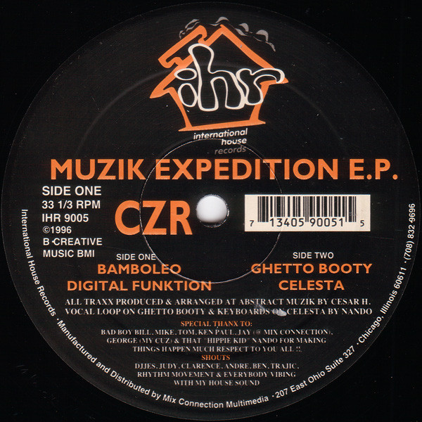 CZR - Muzik Expedition E.P. | International House Records (IHR 9005) - main CZR - Muzik Expedition E.P. | International House Records (IHR 9005) - main