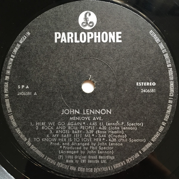 John Lennon - Menlove Ave. | Parlophone (240658 1) - 3