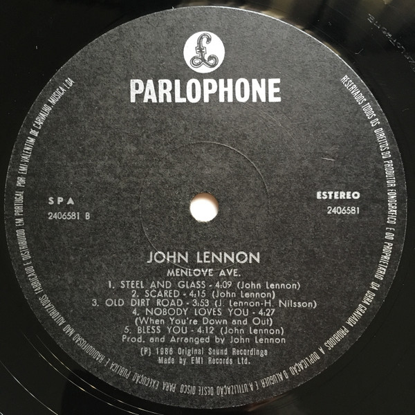 John Lennon - Menlove Ave. | Parlophone (240658 1) - 4