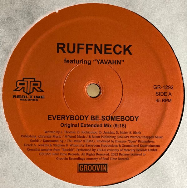 Ruffneck Featuring Yavahn - Everybody Be Somebody | Groovin Recordings (GR-1292) - main Ruffneck Featuring Yavahn - Everybody Be Somebody | Groovin Recordings (GR-1292) - main