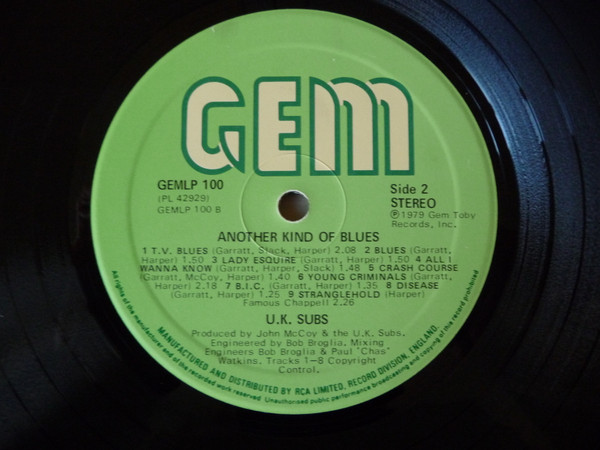 UK Subs - Another Kind Of Blues | GEM (GEMLP 100) - 3