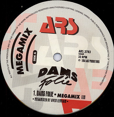 Various - Dans Folie 82•83•84 Megamix | ARS Productions (ARS 3783) - 2